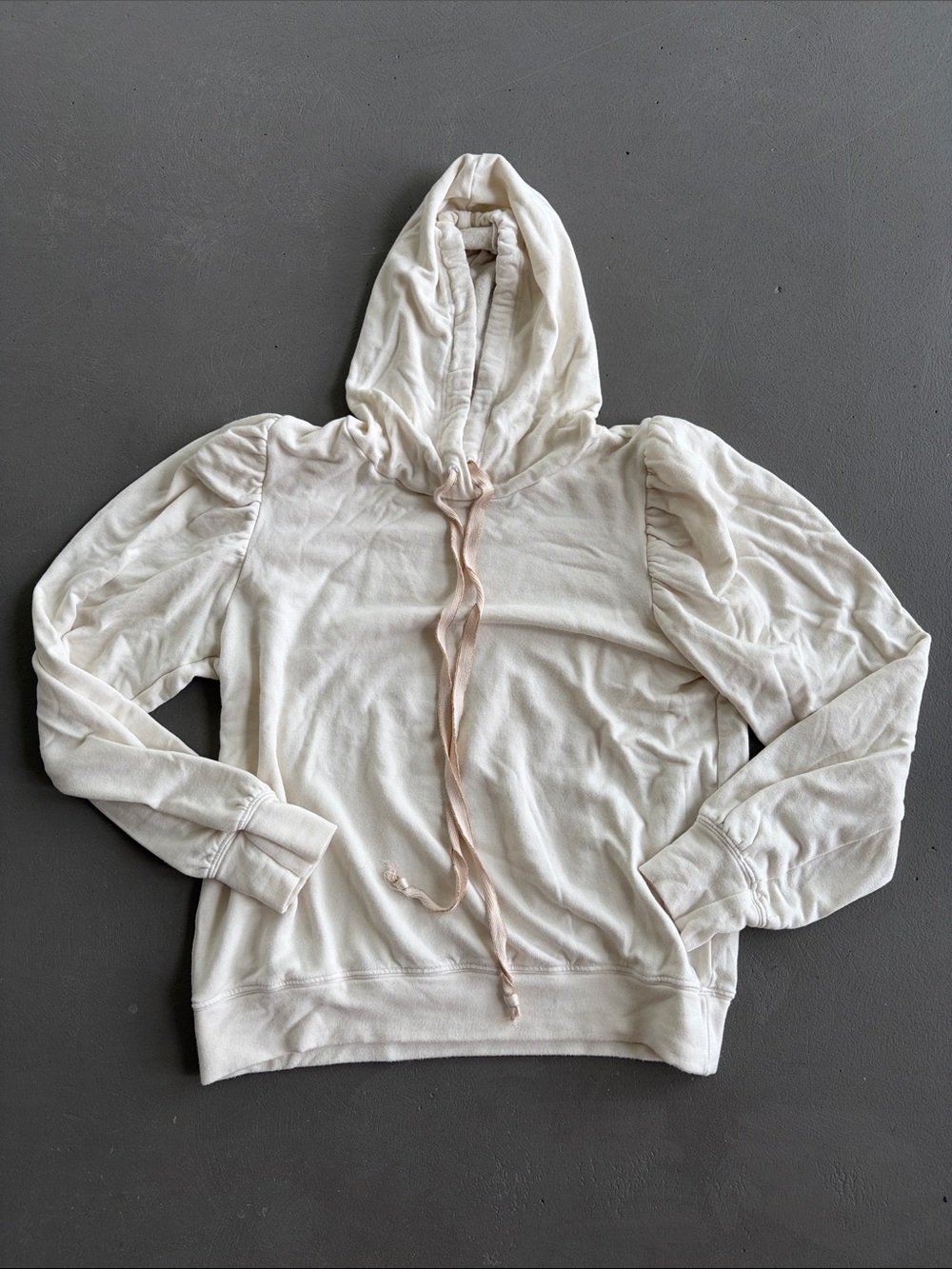 Sundry for Evereve Cream Drawstring Hoodie with Metallic Trim Size XS
